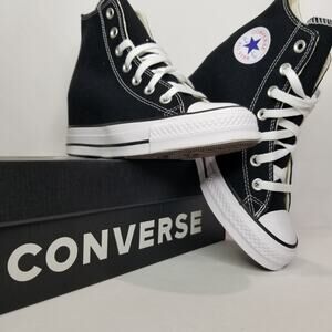 Converse Women's CTAS Wedge Platform Hi Tops Size 5.5 Black A11909C NWT